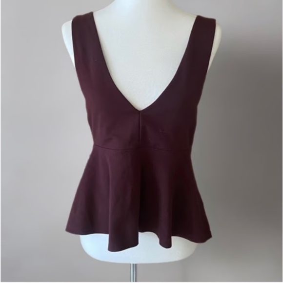 NWT Urban Outfitters Maroon / Wine Deep V Tank - Picture 1 of 8